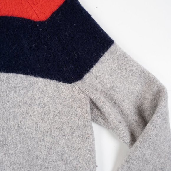 COURT & ROE red navy grey color block turtleneck sweater size S - Picture 9 of 11